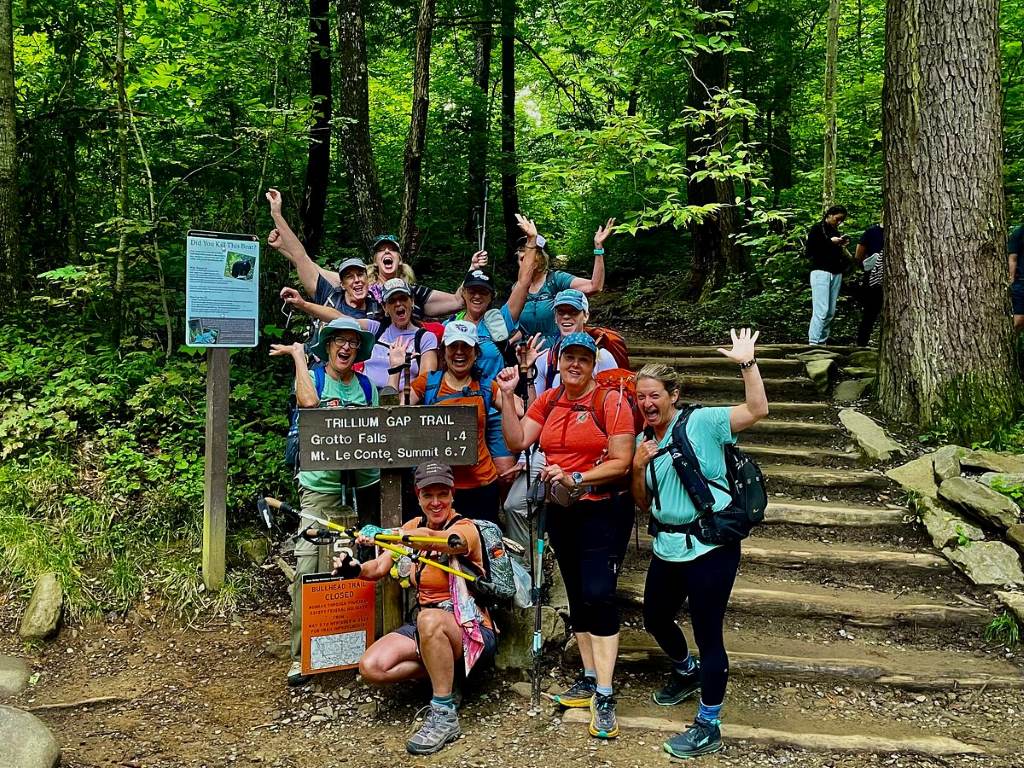 Scenic Great Smoky Mountains trail with hikers, highlighting eco-tourism business opportunities in Tennessee