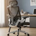 Ergonomic office chair with adjustable lumbar support and proper backrest for reducing lower back pain at work