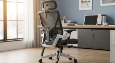 Ergonomic office chair with adjustable lumbar support and proper backrest for reducing lower back pain at work