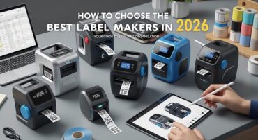 Modern Bluetooth thermal label maker printing barcode label
