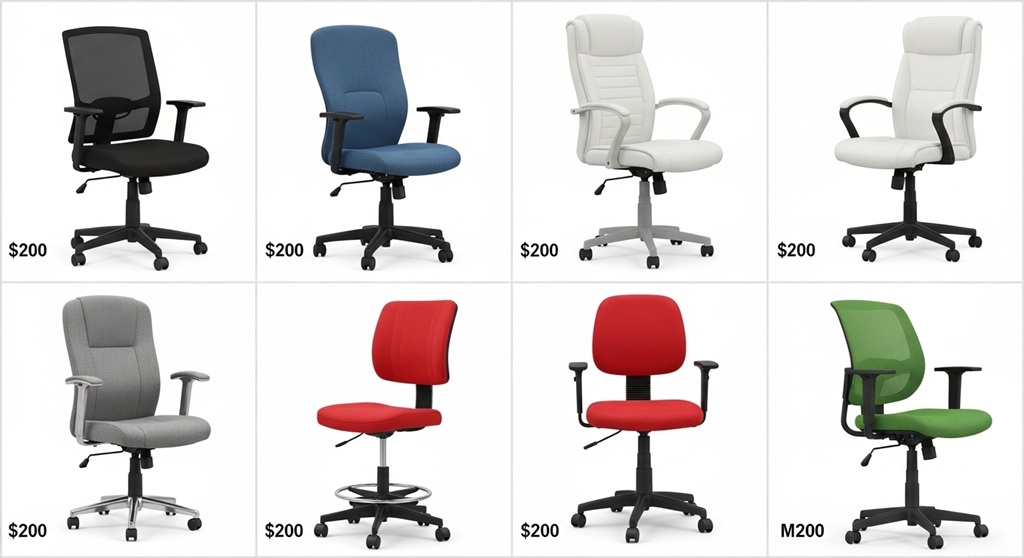 Budget mesh desk chair with lumbar support and adjustable height