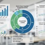 Financial ratios chart showing market opportunity analysis metrics