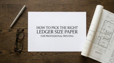 Bright white 11x17 copy paper stacked for professional office printing