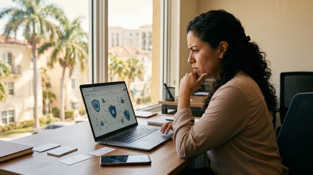 Business professionals in Miami using trusted networking platforms