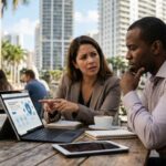 Miami small business owners networking online safely