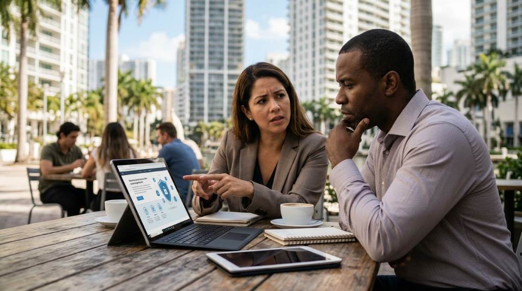Miami small business owners networking online safely