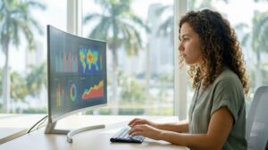 eCommerce store owner analyzing promotion data in Miami FL