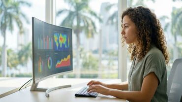 eCommerce store owner analyzing promotion data in Miami FL
